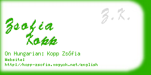 zsofia kopp business card
