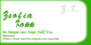 zsofia kopp business card